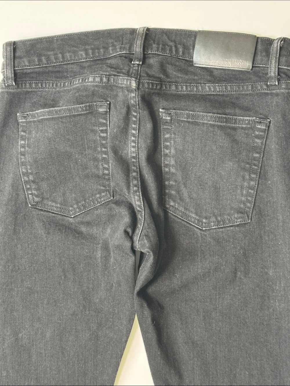 BUCK MASON Selvedge Slim Fit Black Jeans Button Fly Classic Stretch Men's 33 - Picture 14 of 14